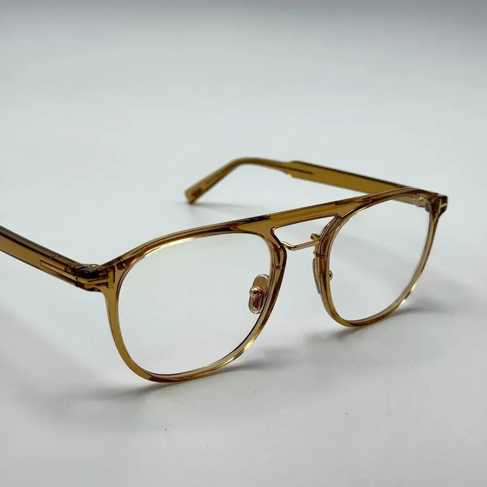 Tom Ford Eyeglasses Frame TF5982-B 045 Shiny Light Brown Pilot 52-20-145mm